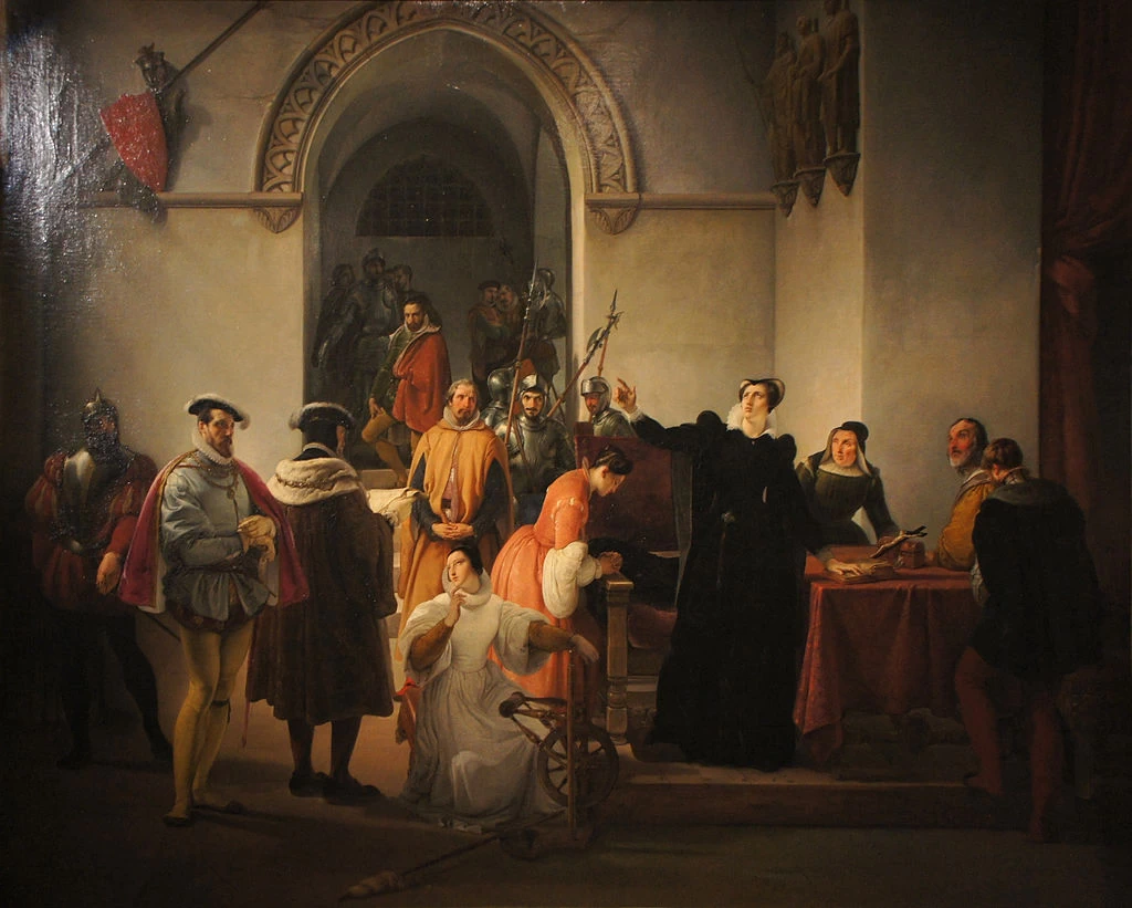 Maria Stuarda protesta la propria innocenza davanti agli sceriffi cui fu commesso di recarle l'annunzio della pena di morte - Louvre, Parigi